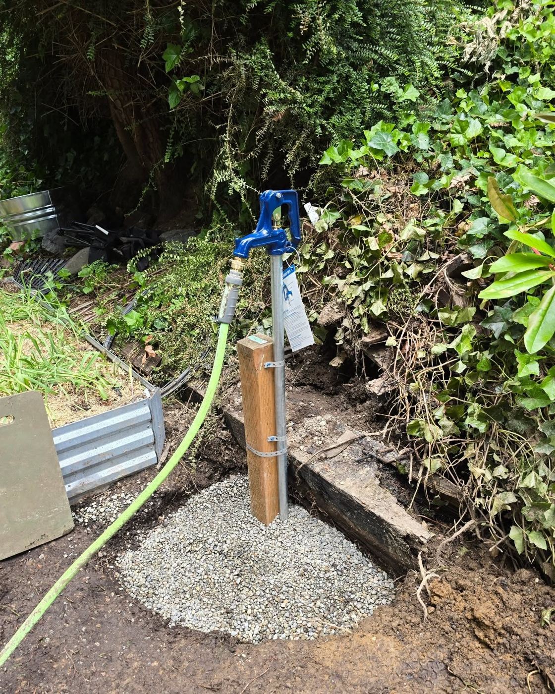 Frost-free yard hydrant installed by A3 Plumbing after an emergency call